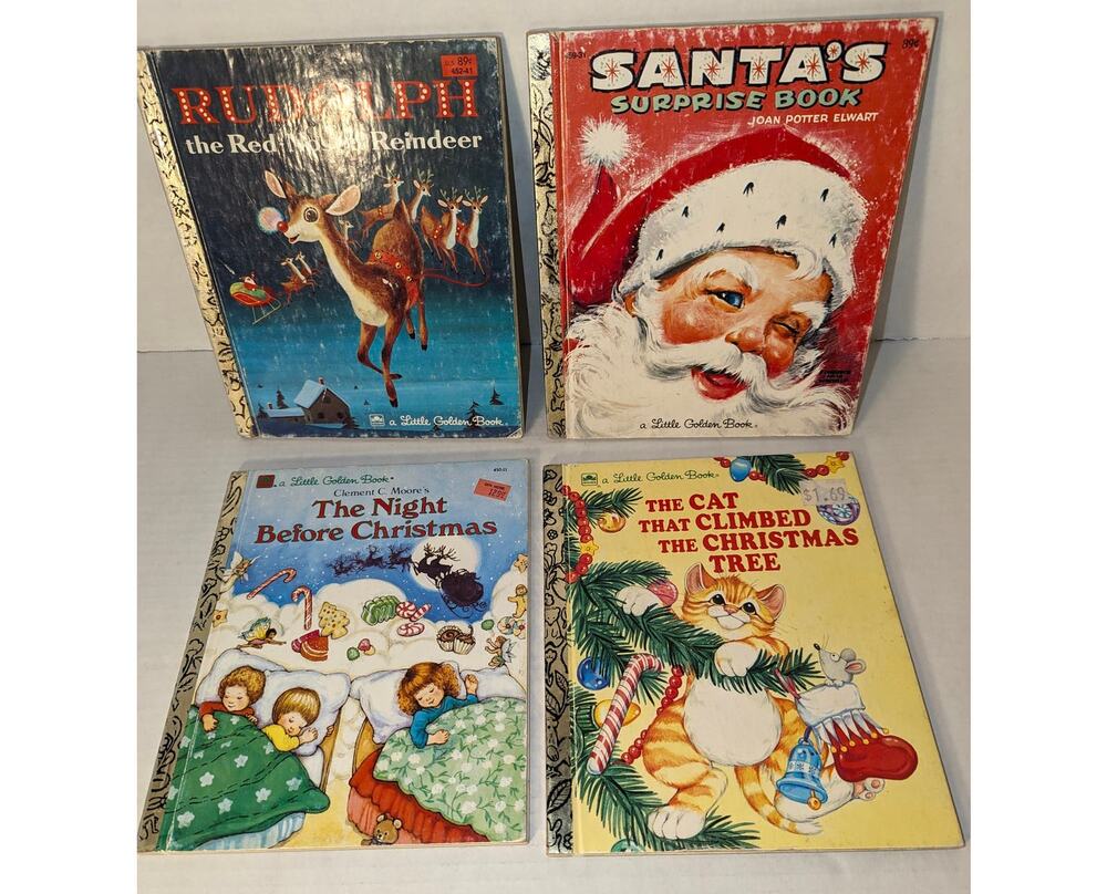 4 Vintage Little Golden Books Collectible Children's Picture